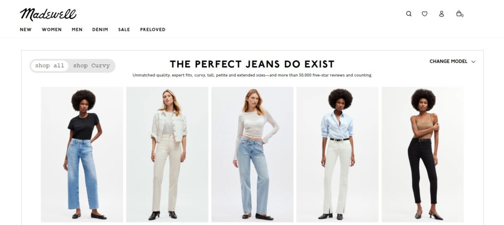 madewell website homepage